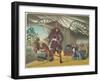 Warrior Departing for a Battle, C. 1880-1899-Kobayashi Kiyochika-Framed Premium Giclee Print