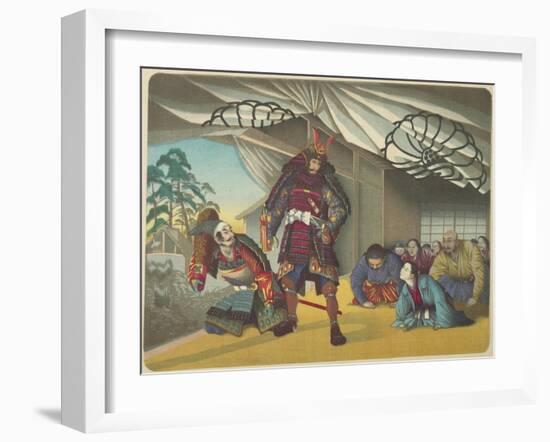 Warrior Departing for a Battle, C. 1880-1899-Kobayashi Kiyochika-Framed Premium Giclee Print