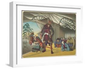 Warrior Departing for a Battle, C. 1880-1899-Kobayashi Kiyochika-Framed Premium Giclee Print