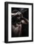 Warrior Fighting, Medieval Soldier with Huge Steel Sword, Naked-outsiderzone-Framed Photographic Print