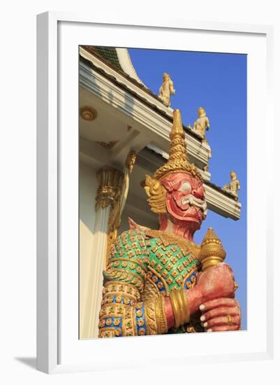 Warrior in Wat Chamongkron Royal Monastery, Pattaya City, Thailand, Southeast Asia, Asia-Richard Cummins-Framed Photographic Print