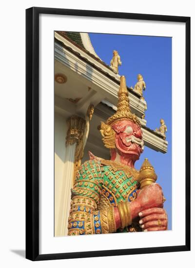 Warrior in Wat Chamongkron Royal Monastery, Pattaya City, Thailand, Southeast Asia, Asia-Richard Cummins-Framed Photographic Print