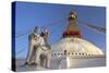 Warrior on Elephant Guards the North Side of Boudhanath Stupa-Peter Barritt-Stretched Canvas