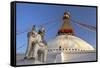 Warrior on Elephant Guards the North Side of Boudhanath Stupa-Peter Barritt-Framed Stretched Canvas