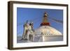 Warrior on Elephant Guards the North Side of Boudhanath Stupa-Peter Barritt-Framed Photographic Print