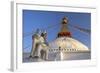 Warrior on Elephant Guards the North Side of Boudhanath Stupa-Peter Barritt-Framed Photographic Print