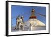 Warrior on Elephant Guards the North Side of Boudhanath Stupa-Peter Barritt-Framed Photographic Print