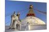 Warrior on Elephant Guards the North Side of Boudhanath Stupa-Peter Barritt-Mounted Photographic Print