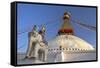 Warrior on Elephant Guards the North Side of Boudhanath Stupa-Peter Barritt-Framed Stretched Canvas