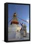 Warrior on Elephant Guards the North Side of Boudhanath Stupa-Peter Barritt-Framed Stretched Canvas