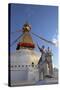 Warrior on Elephant Guards the North Side of Boudhanath Stupa-Peter Barritt-Stretched Canvas