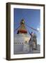 Warrior on Elephant Guards the North Side of Boudhanath Stupa-Peter Barritt-Framed Photographic Print