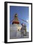 Warrior on Elephant Guards the North Side of Boudhanath Stupa-Peter Barritt-Framed Photographic Print