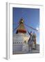 Warrior on Elephant Guards the North Side of Boudhanath Stupa-Peter Barritt-Framed Photographic Print