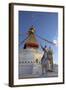 Warrior on Elephant Guards the North Side of Boudhanath Stupa-Peter Barritt-Framed Photographic Print