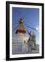 Warrior on Elephant Guards the North Side of Boudhanath Stupa-Peter Barritt-Framed Photographic Print