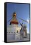 Warrior on Elephant Guards the North Side of Boudhanath Stupa-Peter Barritt-Framed Stretched Canvas