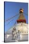 Warrior on Elephant Guards the North Side of Boudhanath Stupa-Peter Barritt-Stretched Canvas