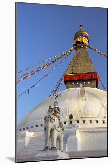 Warrior on Elephant Guards the North Side of Boudhanath Stupa-Peter Barritt-Mounted Photographic Print