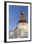 Warrior on Elephant Guards the North Side of Boudhanath Stupa-Peter Barritt-Framed Photographic Print