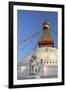 Warrior on Elephant Guards the North Side of Boudhanath Stupa-Peter Barritt-Framed Photographic Print