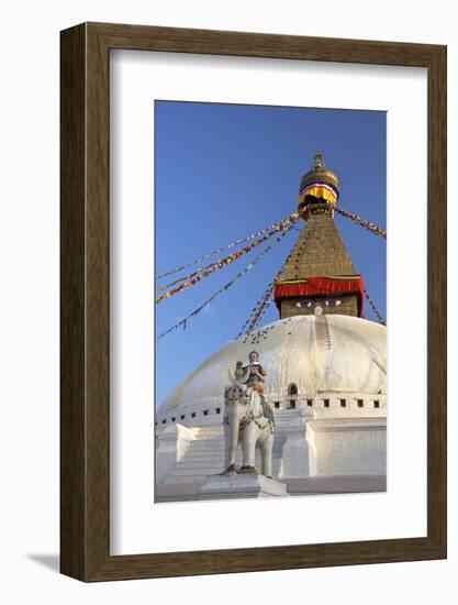 Warrior on Elephant Guards the North Side of Boudhanath Stupa-Peter Barritt-Framed Photographic Print