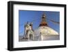 Warrior on Elephant Guards the North Side of Boudhanath Stupa-Peter Barritt-Framed Photographic Print