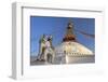 Warrior on Elephant Guards the North Side of Boudhanath Stupa-Peter Barritt-Framed Photographic Print