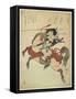 Warrior on His Horse-Yanagawa Shigenobu-Framed Stretched Canvas