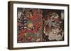 Warrior on Skull and Kintoki Overpowering a Demon, from the Series Valour in China and Japan, 1868-Tsukioka Yoshitoshi-Framed Premium Giclee Print