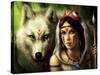 Warrior Princess-JoJoesArt-Stretched Canvas