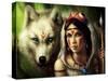 Warrior Princess-JoJoesArt-Stretched Canvas