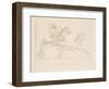 Warrior Pursuing a Wild Bull, from Monuments of Nineveh, Pub. 1849 (Engraving)-Austen Henry Layard-Framed Giclee Print