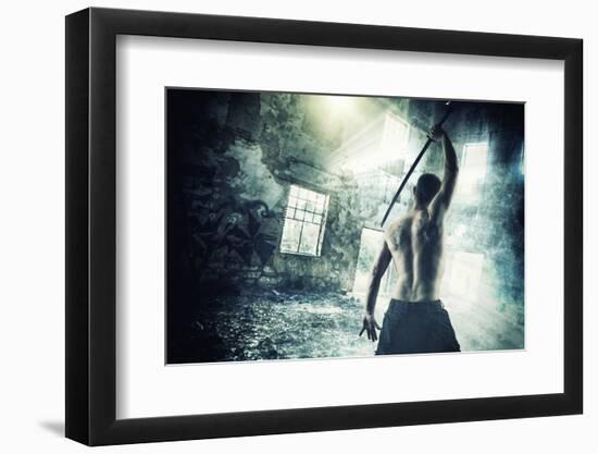 Warrior with His Katana Sword-Netfalls-Framed Photographic Print