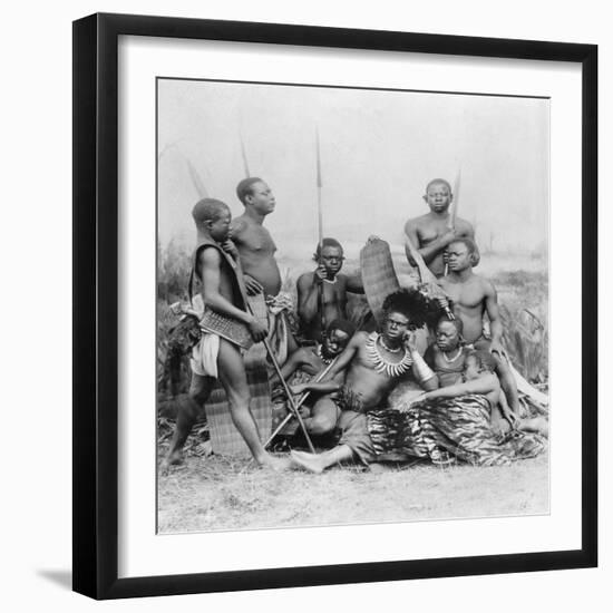 Warriors, Belgian Congo, 1894-null-Framed Premium Giclee Print