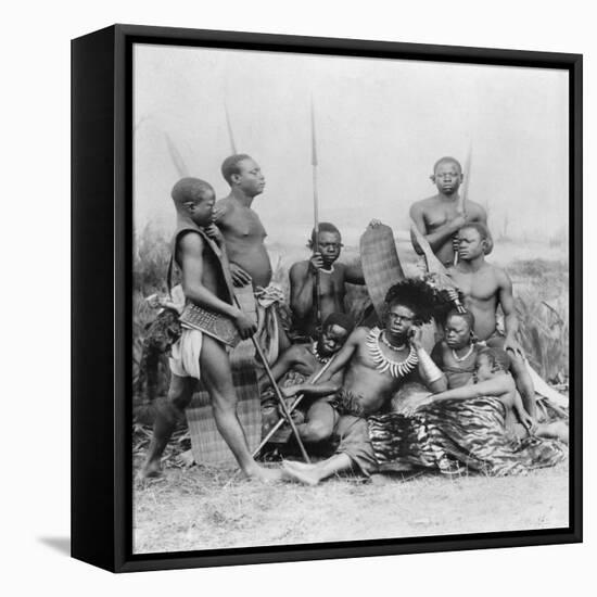 Warriors, Belgian Congo, 1894-null-Framed Stretched Canvas