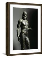 Warriors Called Riace Bronzes. Detail. 460 Bc. (Sculpture)-Greek school-Framed Giclee Print