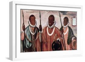 Warriors of the Esmereldas, 1599, Museo de América, Madrid, Spain-Adrian Sanchez Galque-Framed Giclee Print