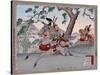 Warriors on Horseback, Japanese Wood-Cut Print-Lantern Press-Stretched Canvas