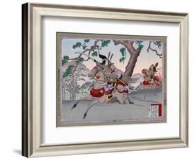 Warriors on Horseback, Japanese Wood-Cut Print-Lantern Press-Framed Art Print