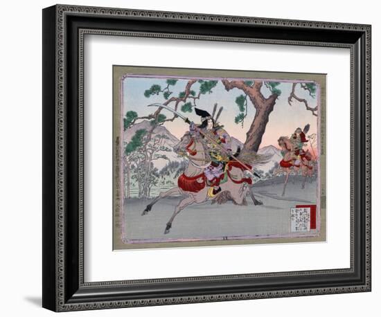 Warriors on Horseback, Japanese Wood-Cut Print-Lantern Press-Framed Art Print