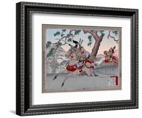 Warriors on Horseback, Japanese Wood-Cut Print-Lantern Press-Framed Art Print