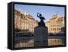 Warsaw Mermaid Fountain and Reflections of the Old Town Houses, Old Town Square, Warsaw, Poland-Gavin Hellier-Framed Stretched Canvas