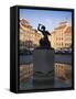 Warsaw Mermaid Fountain and Reflections of the Old Town Houses, Old Town Square, Warsaw, Poland-Gavin Hellier-Framed Stretched Canvas