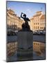 Warsaw Mermaid Fountain and Reflections of the Old Town Houses, Old Town Square, Warsaw, Poland-Gavin Hellier-Mounted Photographic Print