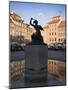 Warsaw Mermaid Fountain and Reflections of the Old Town Houses, Old Town Square, Warsaw, Poland-Gavin Hellier-Mounted Photographic Print