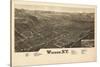 Warsaw, New York - Panoramic Map-Lantern Press-Stretched Canvas