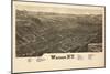 Warsaw, New York - Panoramic Map-Lantern Press-Mounted Art Print