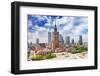 Warsaw, Poland. Aerial View Palace of Culture and Science and Downtown Business Skyscrapers, City C-Michal Bednarek-Framed Photographic Print