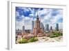 Warsaw, Poland. Aerial View Palace of Culture and Science and Downtown Business Skyscrapers, City C-Michal Bednarek-Framed Photographic Print